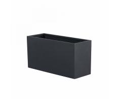 Vaso da fiori moderno in vetroresina nera da esterno - 80x30x40cm - ORTA