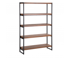Libreria con 4 mensole color legno scuro e nero TIFTON