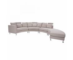 Divano circolare 7 posti in tessuto beige ROTUNDE