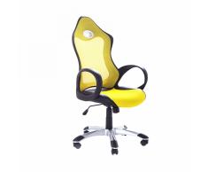 Sedia da gaming e ufficio in tessuto traspirante giallo iCHAIR