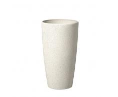 Vaso da fiori moderno tondo bianco 31x31x58cm ABDERA