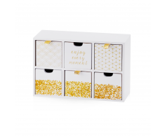 Armadietto organizer bianco oro DARCEY