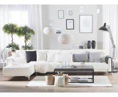Divano letto angolare XXL in pelle sintetica bianco destro ABERDEEN