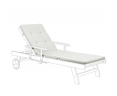 Cuscino per lettino da giardino TOSCANA / JAVA bianco crema 188 x 59 x 5 cm