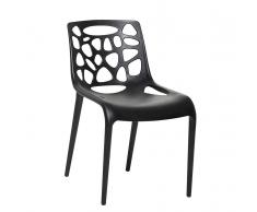 Sedia nera - Sedia da pranzo di design - Sedia in plastica da giardino - MORGAN