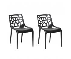 Set di 2 sedie da pranzo in plastica nera MORGAN