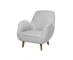 Poltrona moderna in tessuto grigio chiaro KOUKI