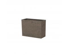 Vaso rettangolare per interno ed esterno marrone scuro 25x60x45cm EDESSA