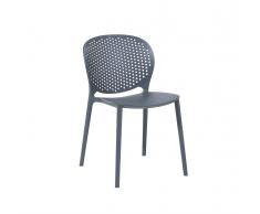 Sedia design da cucina in plastica grigia - Sedia moderna da giardino - HOLMDEL