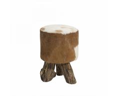 Sgabello marrone in legno di teak - KENT