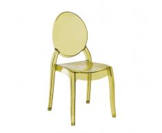 Sedia in acrilico verde trasparente MERTON