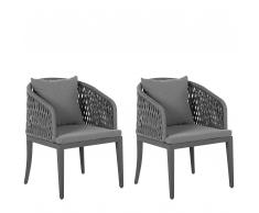Set di 2 sedie da giardino in colore grigio LIPARI
