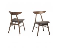 Set di 2 sedie da pranzo in tessuto grigio scuro LYNN