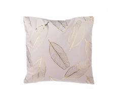 Cuscino decorativo a foglie 45 x 45 cm rosa