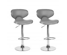 Sgabello in similpelle grigio regolabile in altezza 2er CONWAY
