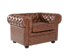 Poltrona in pelle sintetica marrone dorato CHESTERFIELD II