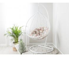 Sedia poltrona sospesa in rattan bianco FONDI