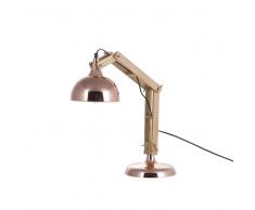 Lampada da tavolo in legno e metallo rame SALADO