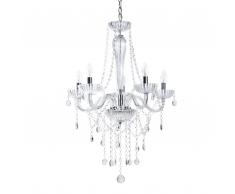 Lampadario in cristallo, color argento - LOCONE