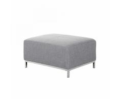 Pouf poggiapiedi ottomano in tessuto grigio chiaro OSLO