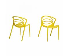 Sedia da pranzo in plastica gialla BEND