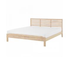 Letto matrimoniale moderno in legno marrone chiaro 180x200cm CARNAC