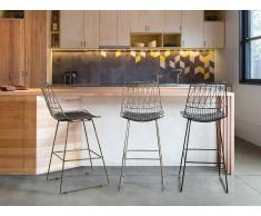 Sgabello da bar in acciaio argento PRESTON