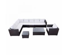 Set da giardino in rattan marrone XXL