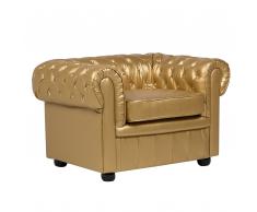 Poltrona in pelle sintetica color oro CHESTERFIELD