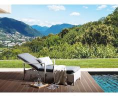 Lettino da giardino in rattan bianco VASTO
