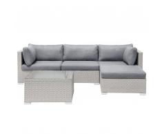 Divano da giardino in rattan grigio SANO II