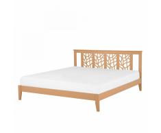 Letto matrimoniale moderno in legno beige 180x200cm CALAIS