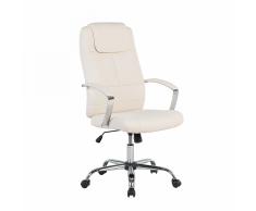Sedia da ufficio rivestita in ecopelle beige - WINNER