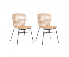 Set di 2 sedie da pranzo in rattan color naturale ELFROS