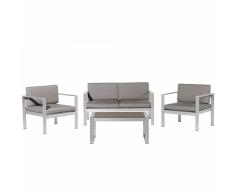 Set divani da giardino con tavolino in alluminio grigio scuro SALERNO