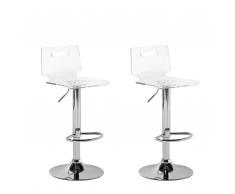 Set di 2 sgabelli da bar in plastica trasparente color bianco MALTA