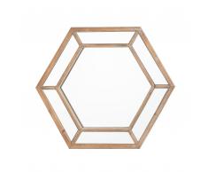 Wandspiegel Holz hellbraun sechseckig 71x81 cm KOSRAE
