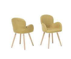 Set di 2 sedie da pranzo in colore ocra giallo BROOKVILLE