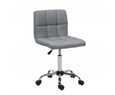 Sedia sgabello con rotelle in tessuto grigio MARION