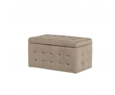 Pouf ottomano con contenitore in tessuto marrone chiaro MICHIGAN