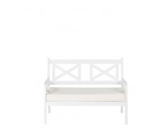 Panchina in legno bianco 120 cm con cuscino beige BALTIC