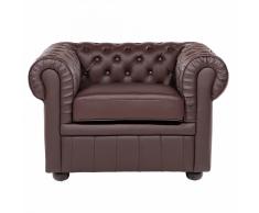 Poltrona vintage in pelle marrone CHESTERFIELD