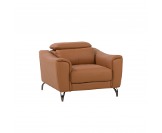 Poltrona pelle marrone dorato NARWIK