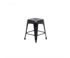 Sgabello da bar in metallo nero dorato - Sgabello design da cucina - 46cm - CABRILLO
