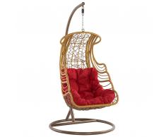 Sedia poltrona sospesa in rattan marrone AVERSA