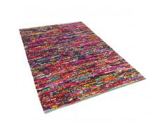 Tappeto multicolore in poliestere realizzato a mano 80x150cm BELEN
