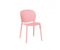 Sedia design da cucina in plastica rosa - Sedia moderna da giardino - HOLMDEL