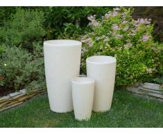 Vaso da fiori moderno tondo bianco 39x39x75cm ABDERA