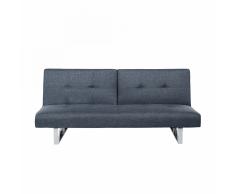 Divano letto 3 posti in tessuto grigio scuro - DUBLIN
