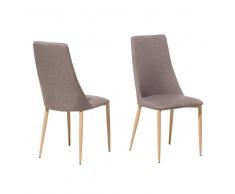 Set di 2 sedie da pranzo in colore marrone chiaro CLAYTON